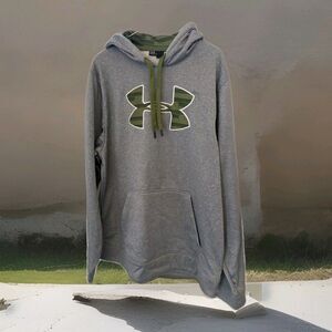 Under Armour X Storm Hoodie Sweatshirt Mens Large Gray  Green Graphic Logo